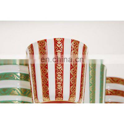 Gold Patterns Stripe Kutani Porcelain Multiple Usages Cold Drinking Cups For Foods