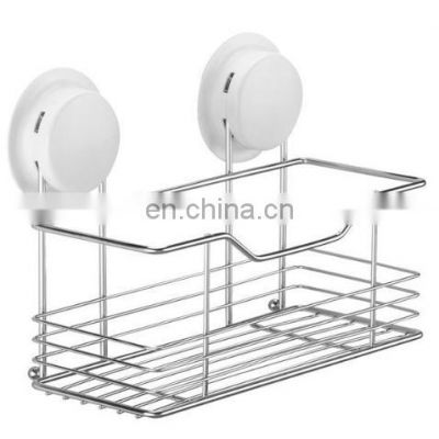 Easy installation Suction no drilling plastic wall-mounted adhesive bathroom shelf