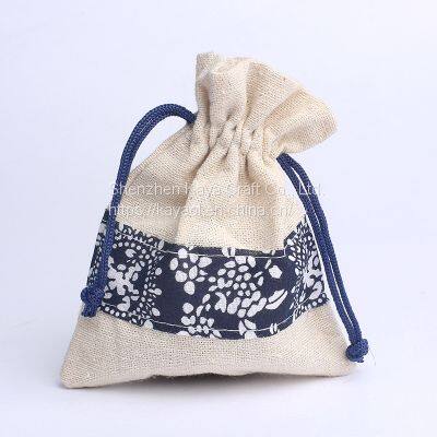 Eco Plain Linen Makeup Bag Zipper Pouch Gift Bags