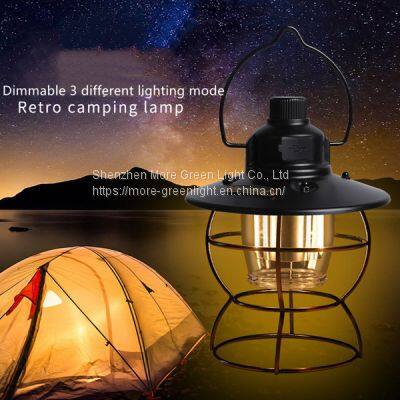 Camping Lanternes Rechargeable Power Bank Dimmable Stepless Vintage Camping Lightings Camping Lamp photo-4
