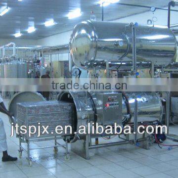 D 1000mm stainless steel double layer automatic water immersion steam heating retort for food