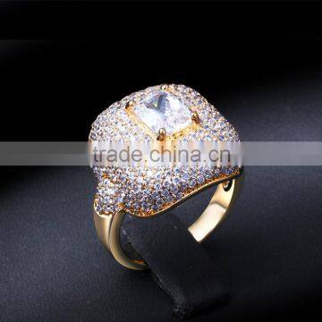 Newest Statement Fashion Pave Setting Cubic Zirconia Chunky Bridal Wedding Ring photo-3