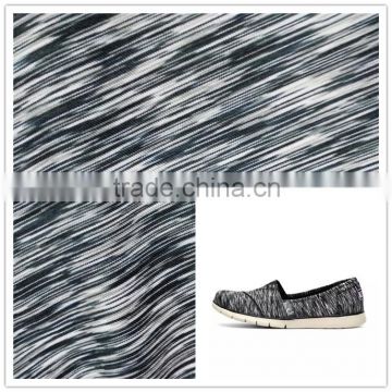 black and white stripe polyamide andpolyamide and spandex for sport shoes