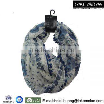 100% Polyester Heart Printed Infinity Scarf For SS 16 photo-2