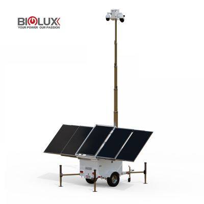 HiSTAR-V Solar Security CCTV Tower 5 Solar Panels Rapid Deployment for Outside Monitoring