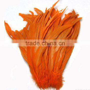 wholesale Orange dyed chicken feather rooster feathers for sale