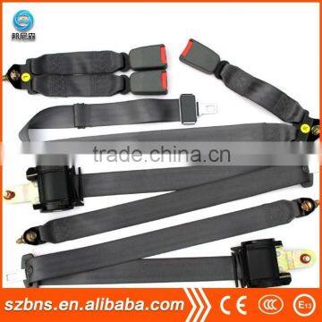 3 points car black safety belts seat belts with alarming wire