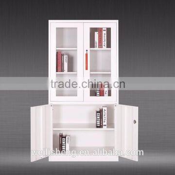 New design ouble meatl swing door steel glass door file cabinet for office