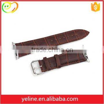 Crocodile grain leather western wide watch bands for apple watch for men