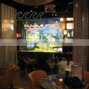 Holographic foil for shop windows glass dynamic video advertising