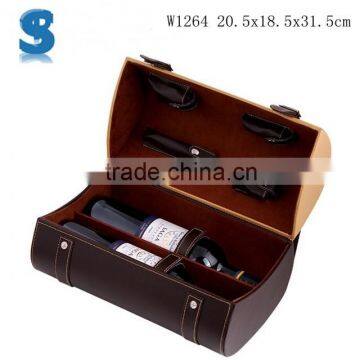 Handmade Bulk Production PU Leather Covered Wine Gift Boxes Individual Magnum Wine Box W1264