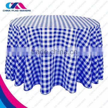 Blue White Plaid Tablecloth