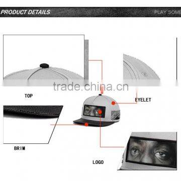 Leather Peaked Sublimation Flat Front Imitation Caps for Men photo-4