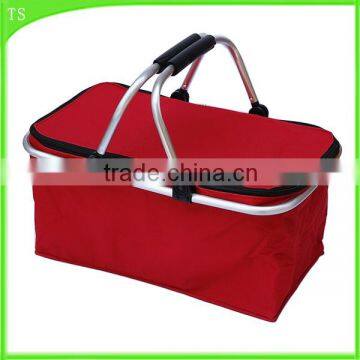 aluminium frame picnic lunch cooler bag folding picnic basket outside insulation cooler box                        
                                                                                Supplier's Choice