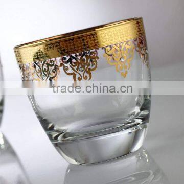 Ottoman Crystal Stoned Gold Water Glass