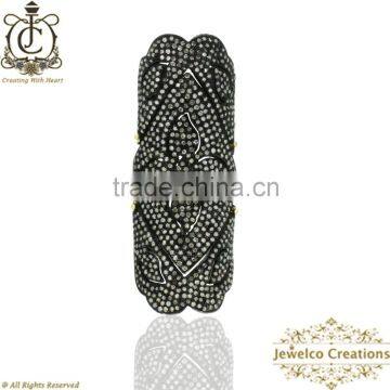 925 Sterling Silver Diamond Fashion Ring, Full Finger Diamond Pave Ring, Diamond Pave Ring, Silver Jewelry Wholesaler