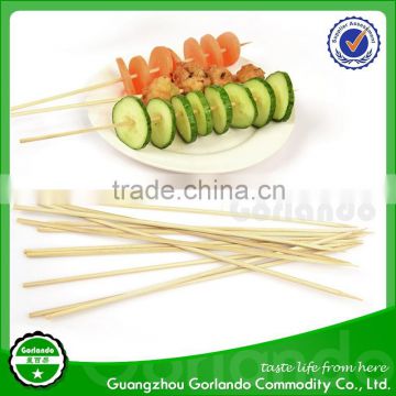 eco-friendly polished round bamboo sticks for BBQ with sharp point (3.0*200mm,2.5*200mm)