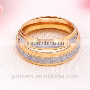 Wholesale Frosted Matte Stainless Steel Couple Ring 18k Gold Plated Wedding New Design Finger Ring photo-5