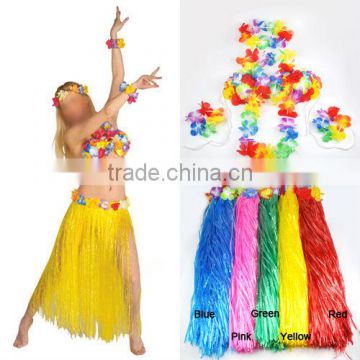 Hawaiian Grass Skirt flower Hula Lei Wristband Garland fancy Dress costume CC189