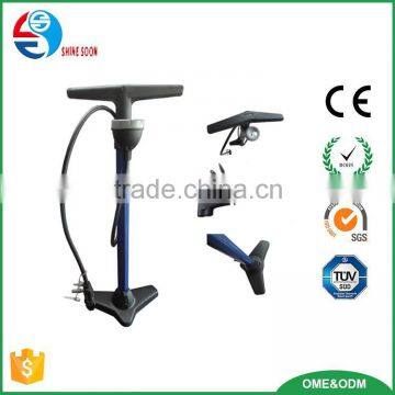 MTB, Road, Hybrid & BMX Bike Tire Pump with Presta & Schrader Valve & Ball Bicycle Floor Air Tire Pressure Guage Pump