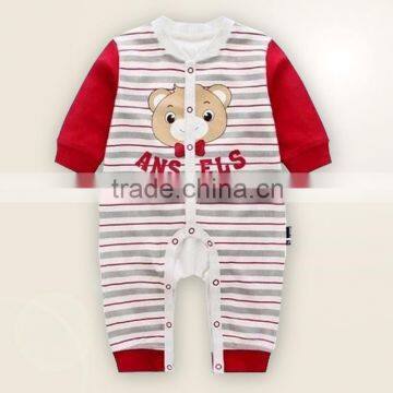 2016 Cute bears Unisex 100% Organic Cotton Baby Rompers