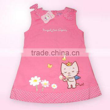 Angel cat New beautiful girls dresses, hot sale girls sleeveless dresses