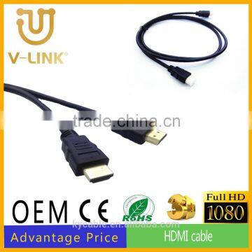 Full HD 1080P 3D supported HDMIcable, 1.5m/5ft gold-plated HDMI M/M 1.4 Cable for computer/monitor/camera/projector