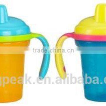 2015 Best Selling FDA Spill proof sippy cup/Kids Plastic drink cup/plastic reusable Toddler Cup/Training cup