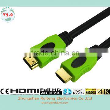 Green high speed HDMI Cable with Ethernet and Gold connector support 3D and 4K from 0.5-100m