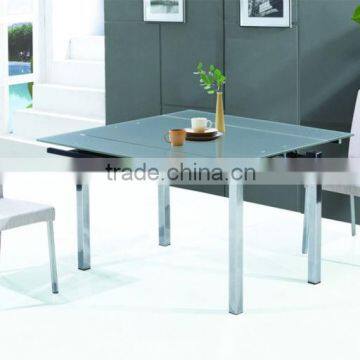 square glass folding dining table