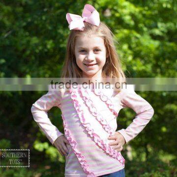 100% Cotton Baby Summer Spring Girls Blank Ruffle Sleeve t Shirt White Ruffle Shirt for Little Girls photo-5