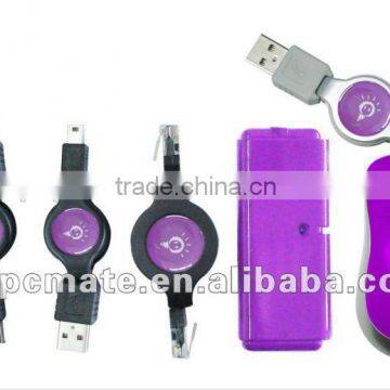 Fashion Usb Travel Kit Included Usb Hub+earphone+RJ45 Connector+mini Mouse+mini 5p Cable photo-3