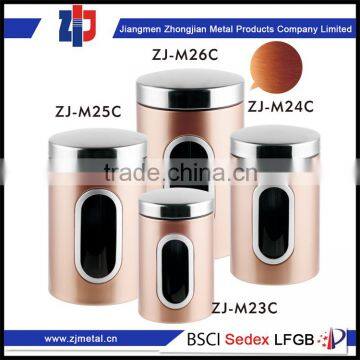 high quality stainless steel canister sets with window