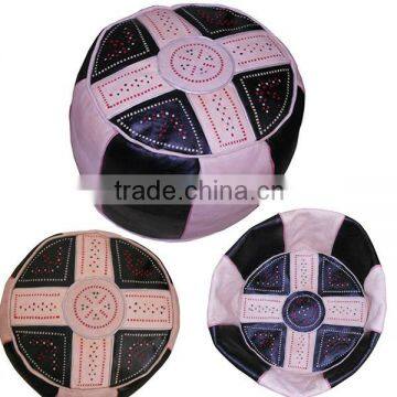 Handmade Moroccan leather stool ottomans
