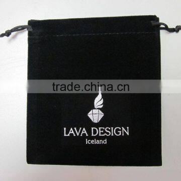 Custom Black Large Lowest Velvet Holiday Gift Bag With Golden Logo/holiday Fabric Gift Bags photo-2