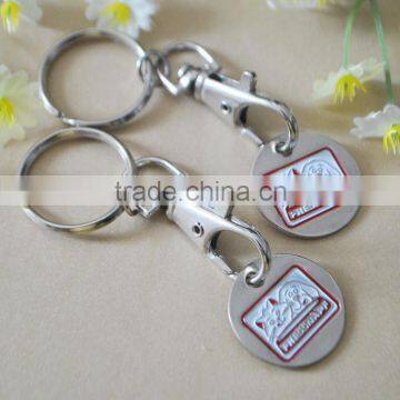 Metal supermarket shopping trolley cart keyring