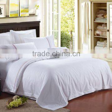 Embroidery colorful stripe bed cover set