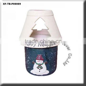 snowman design candle holder for christmas decoration