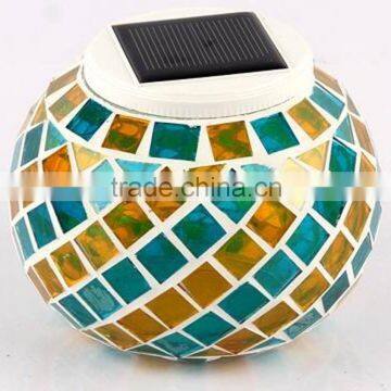 Outdoor Color Changing Mosaic Glass Ball Solar LED LIght