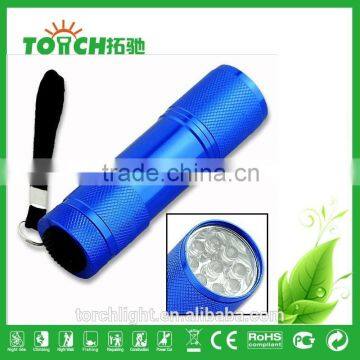 9 Led Mini Flash Torch High Quality New Design Pocket Torch Flash Light Lamp Camping for 3*AAA Battery photo-2
