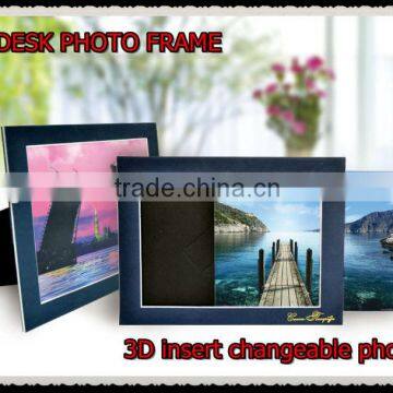New Arrival Desk photo frame with 3D insert changeable lenticular photo