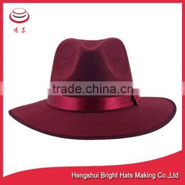 Women Fedora Wool Felt Hat With Large Brim photo-2
