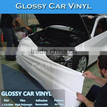 Glossy White PVC Adhesive Body Vinyl Film Auto Wrapped Foil