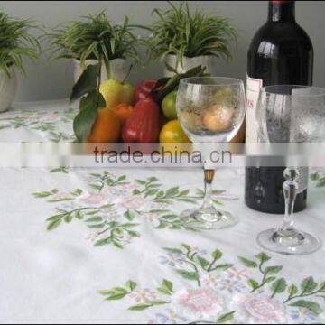 Hand hemstitched and embroidered table cloth No.19