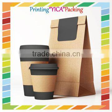 Custom Logo printing paper coffee cup with lid