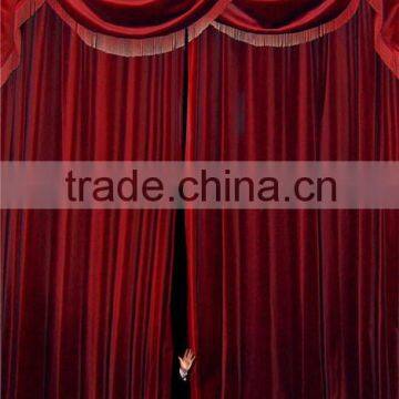 China supplier red velvet black stage background curtains