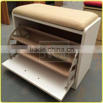 Manufacture Wooden Shoe Storage Box With Seat