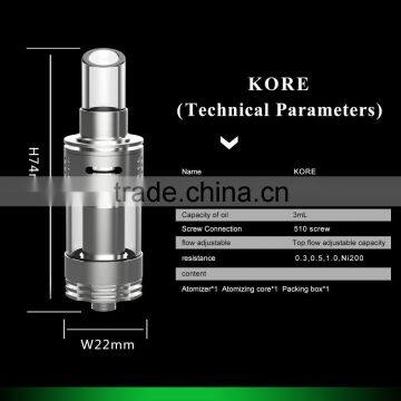 Green vaper vaporizer rex kit atomizer top airflow control KORE ecig atomizer