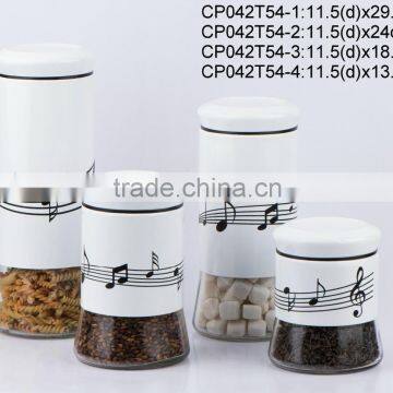 CP042T54 glass jar with metal casing