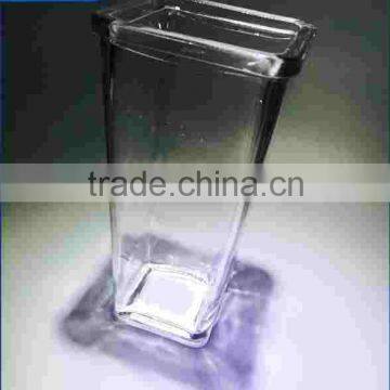 550ml good quality clear square glass vase bottle